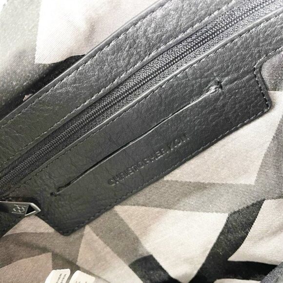 CHRISTOPHER KON Blue Suede Black Leather Backpack  - Picture 6 of 16